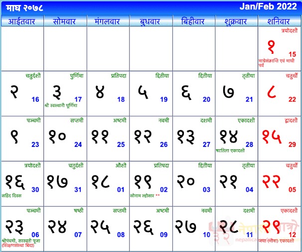 Bikram Sambat calendar｜宇都宮市の英会話教室：マコーマック・イングリッシュコーチング